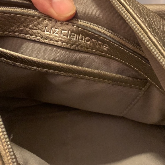 Liz Claiborne silver colored hobo purse - Picture 8 of 10